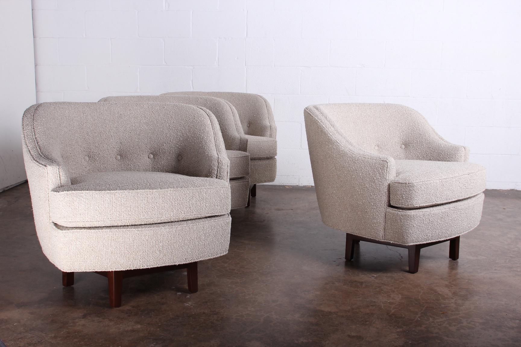 Mid-20th Century Set of Four Dunbar Swivel Chairs by Edward Wormley