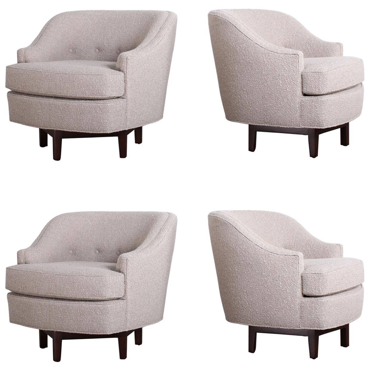 Set of Four Dunbar Swivel Chairs by Edward Wormley