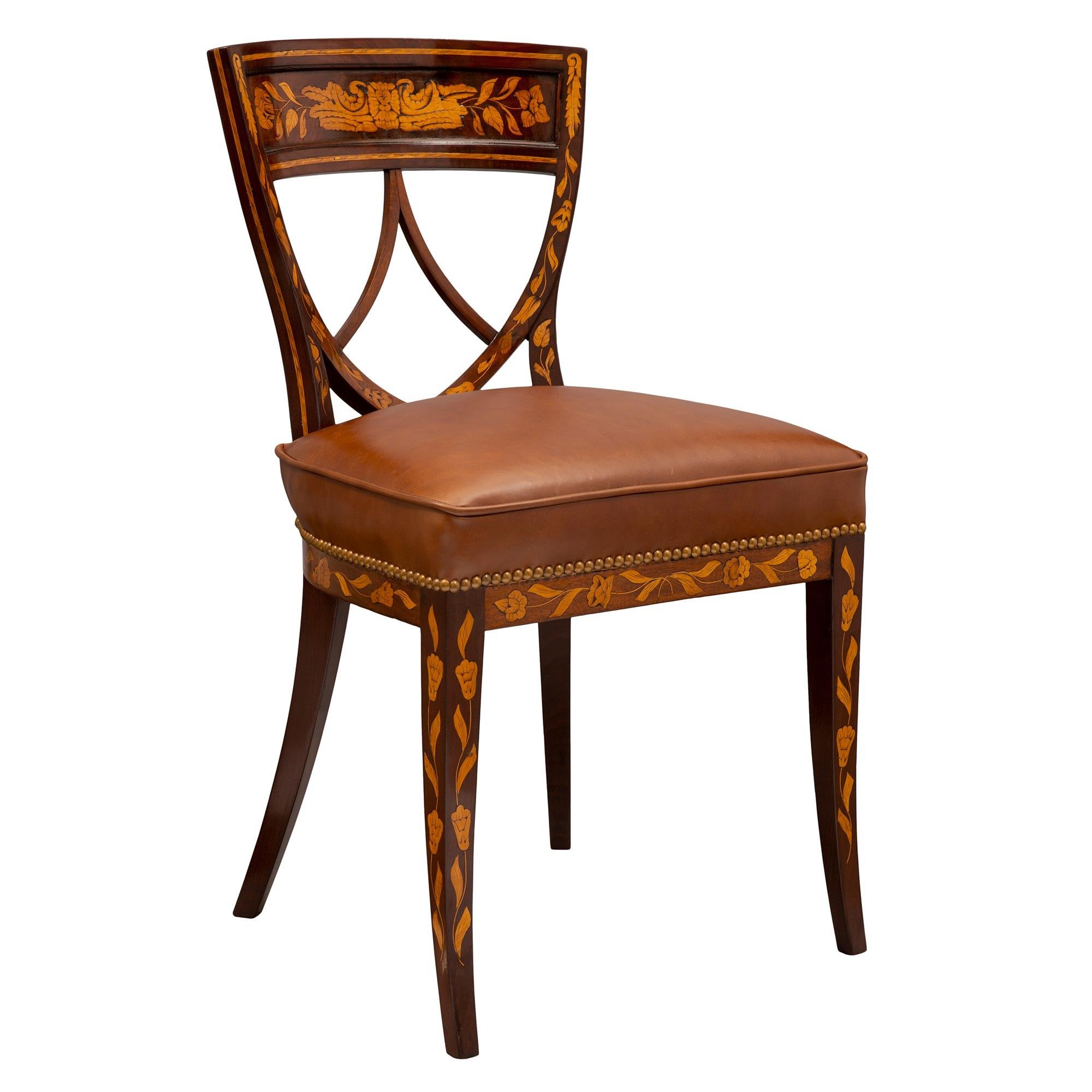 Set of Four Dutch 19th Century Louis XVI Style Side Chairs In Good Condition For Sale In West Palm Beach, FL