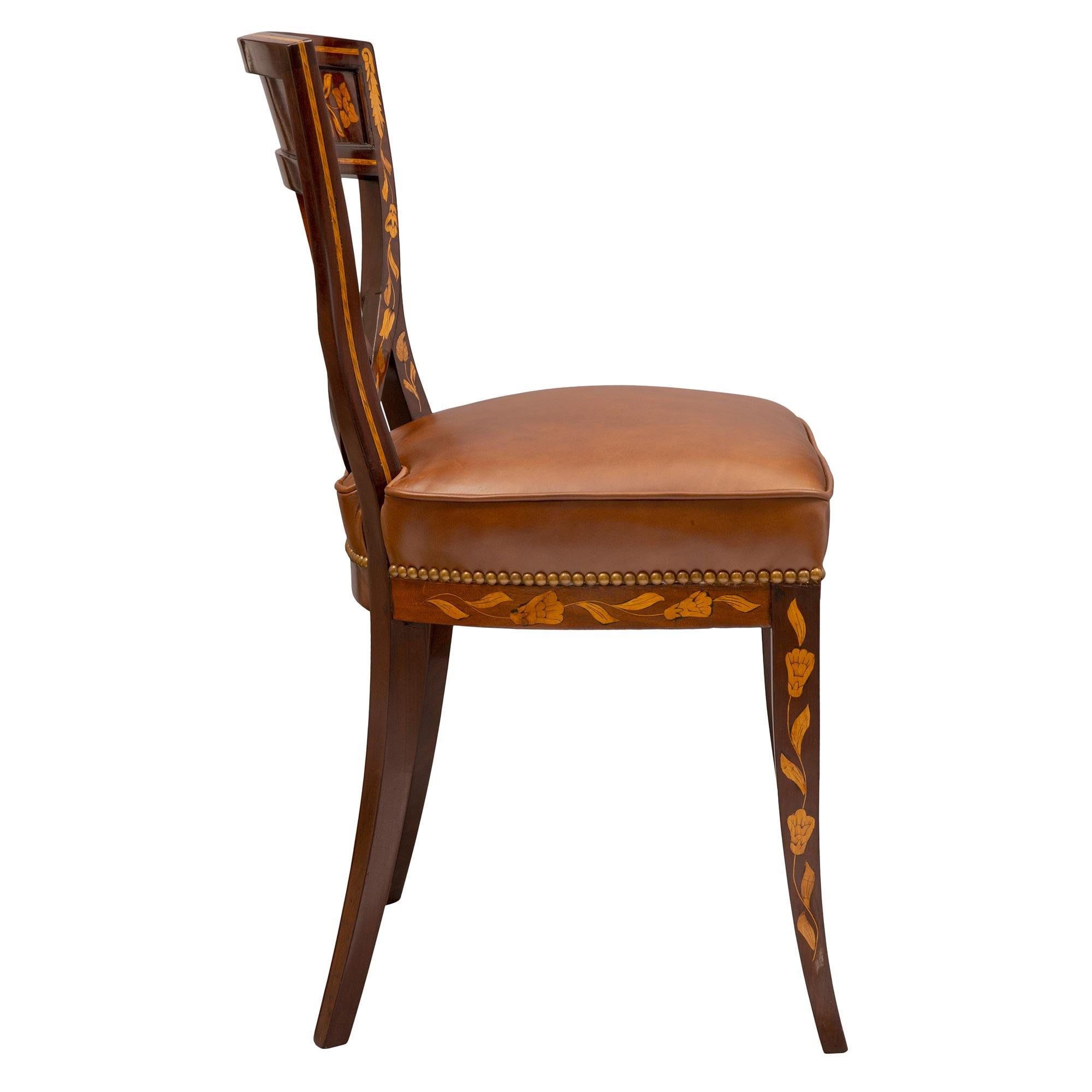Mahogany Set of Four Dutch 19th Century Louis XVI Style Side Chairs For Sale