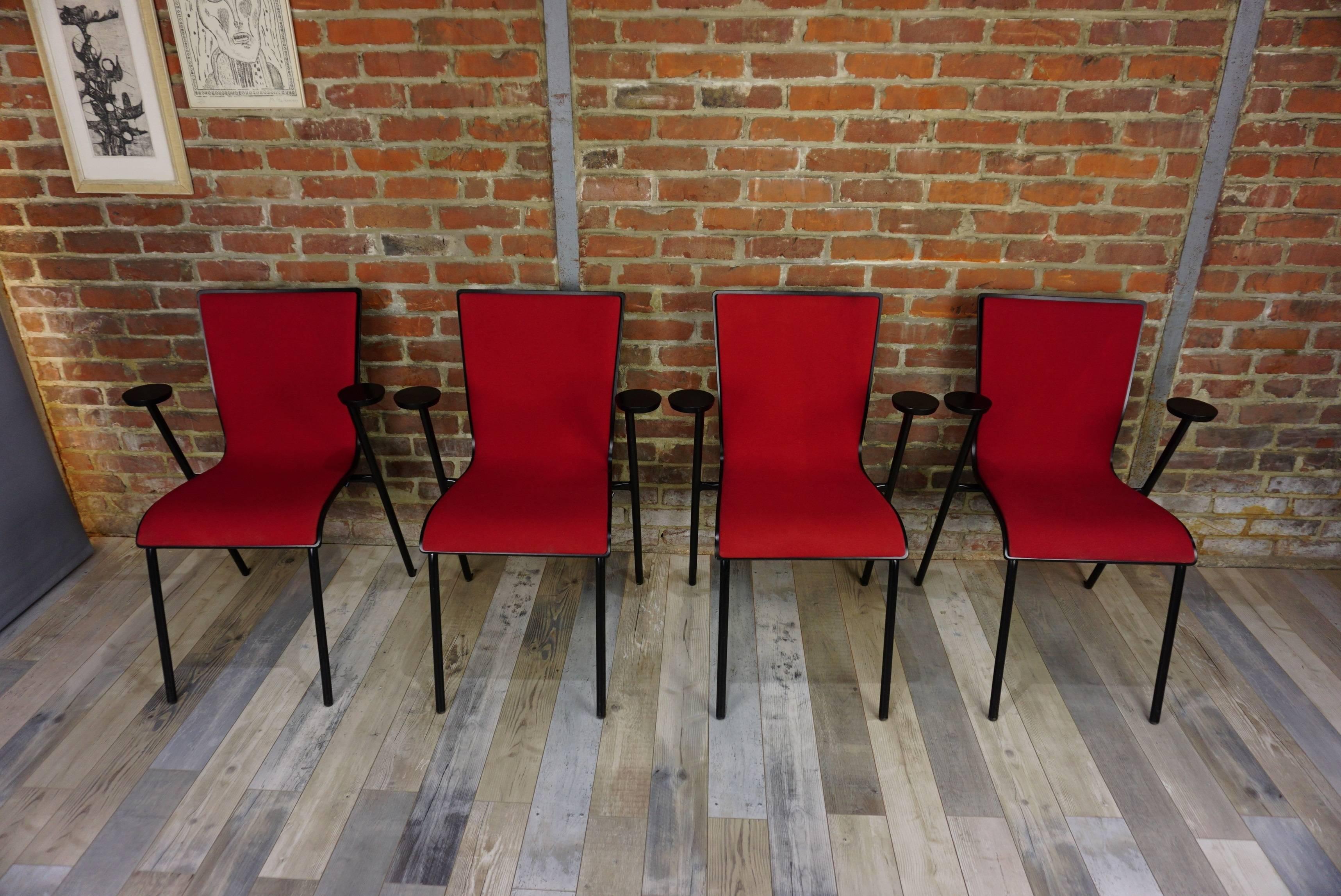 Set of Four Dutch Design Armchairs Occhio TG Model for Drisag In Good Condition For Sale In Tourcoing, FR