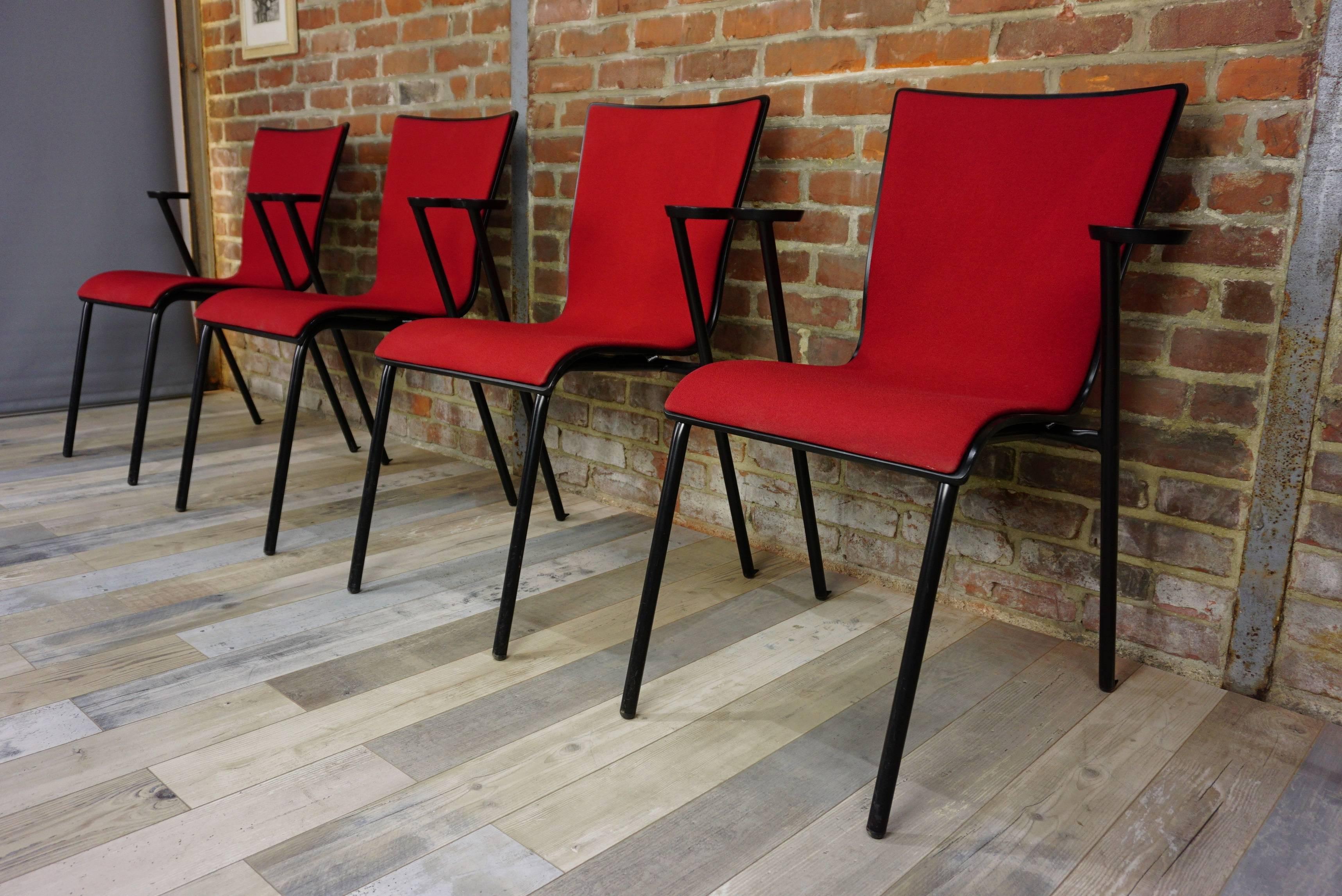 XXIe siècle et contemporain Ensemble de quatre fauteuils de design néerlandais Occhio TG Model pour Drisag en vente