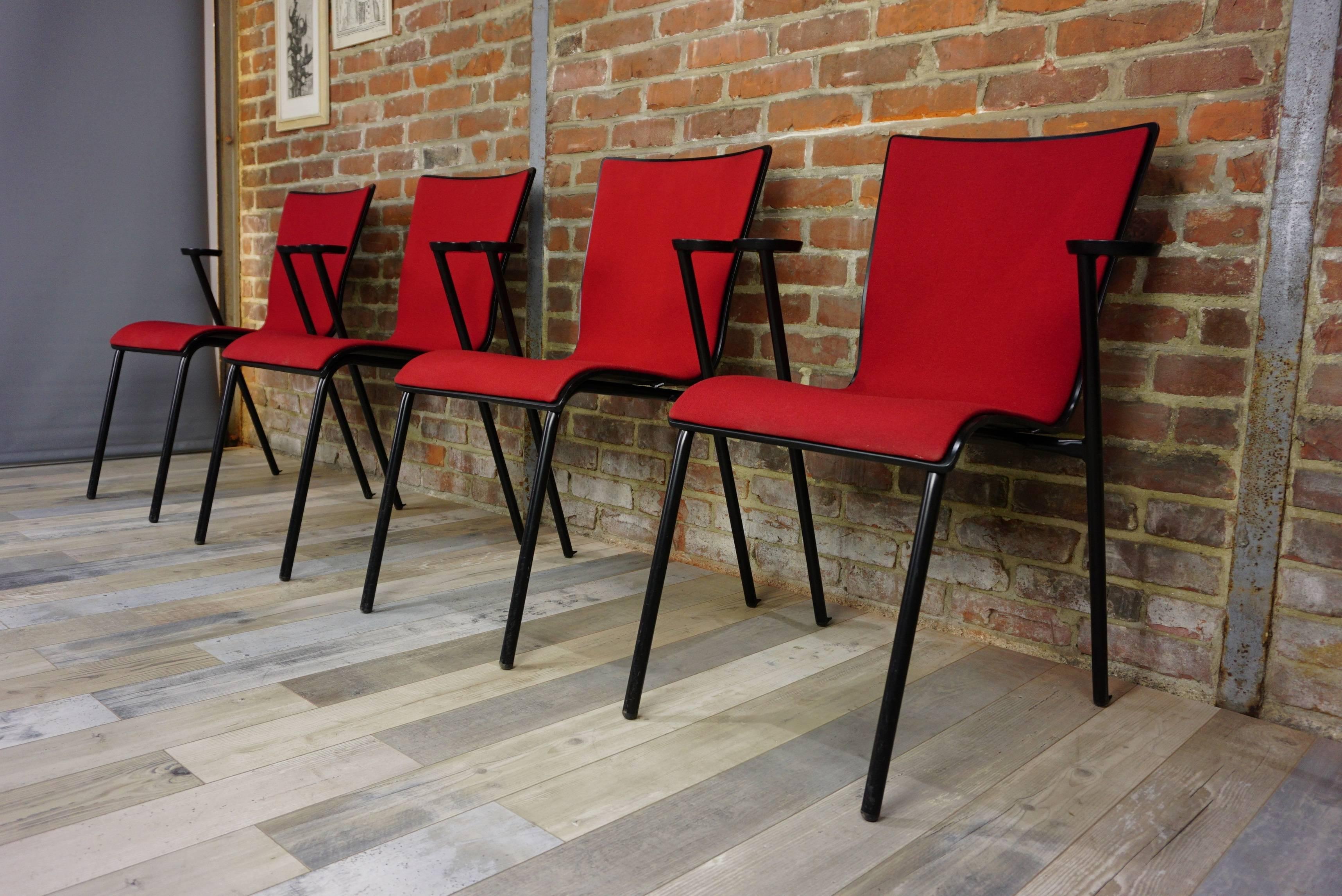 Metal Set of Four Dutch Design Armchairs Occhio TG Model for Drisag For Sale