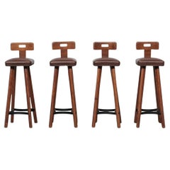 Set of Four Dutch Mid-Century Bar Stools