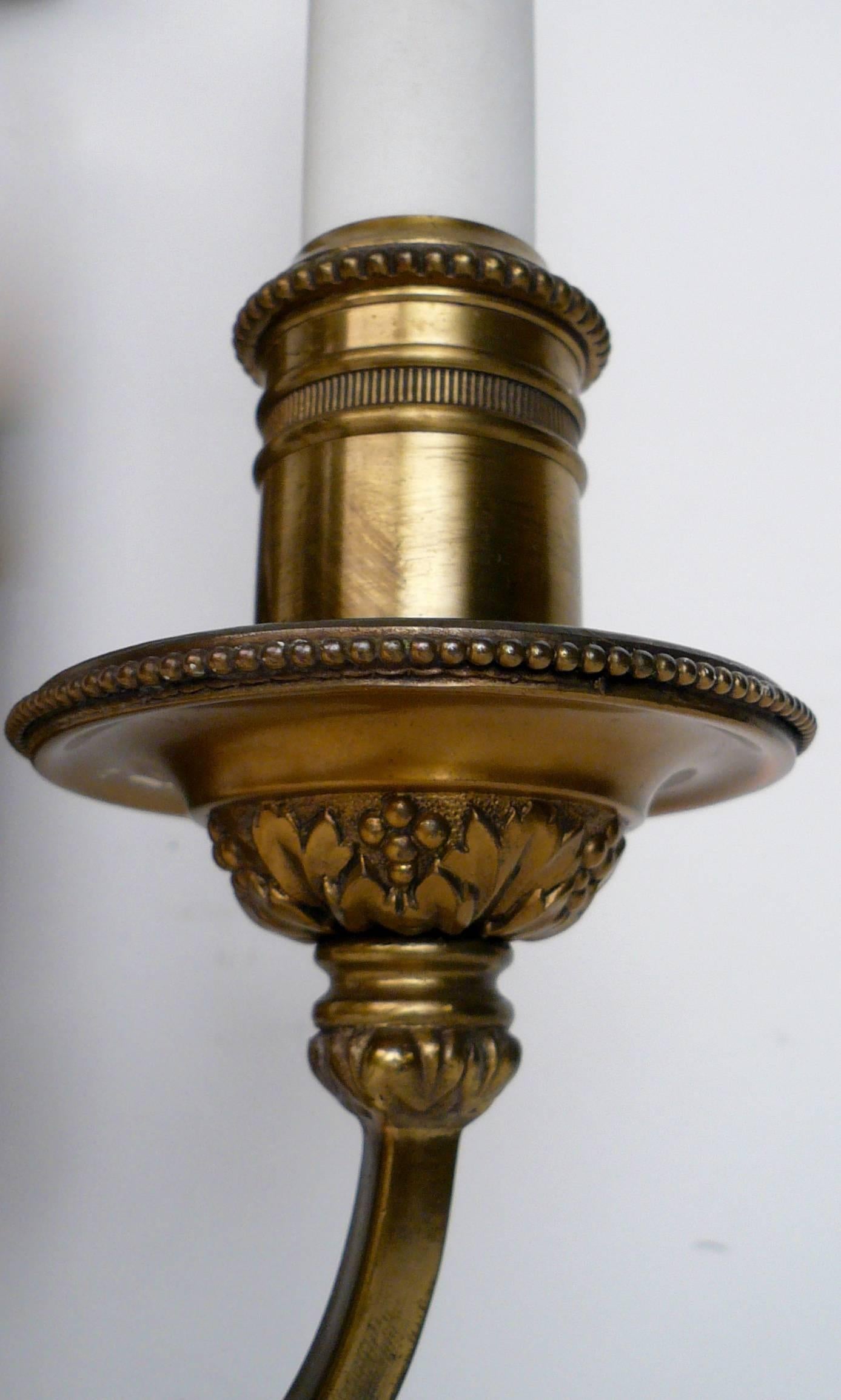 Set of Four E. F. Caldwell Neoclassical Style Bronze Sconces In Good Condition In Pittsburgh, PA