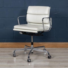 Set Of Four EA217 Eames Chairs In "White Snow" Leather By Vitra