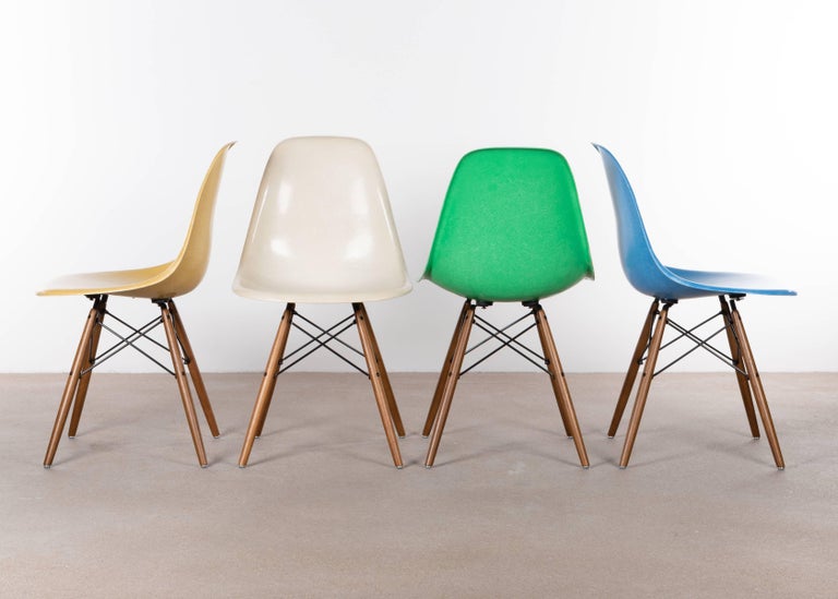 Set of Four Eames DSW Herman Miller, USA Dining Chairs at 1stDibs