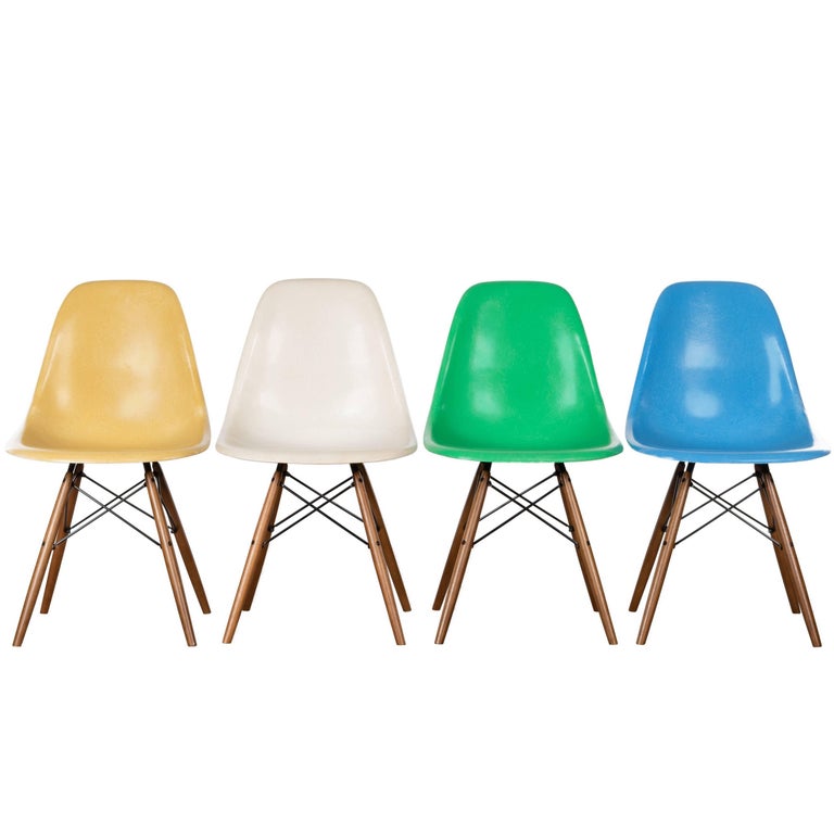Set of Four Eames DSW Herman Miller, USA Dining Chairs at 1stDibs