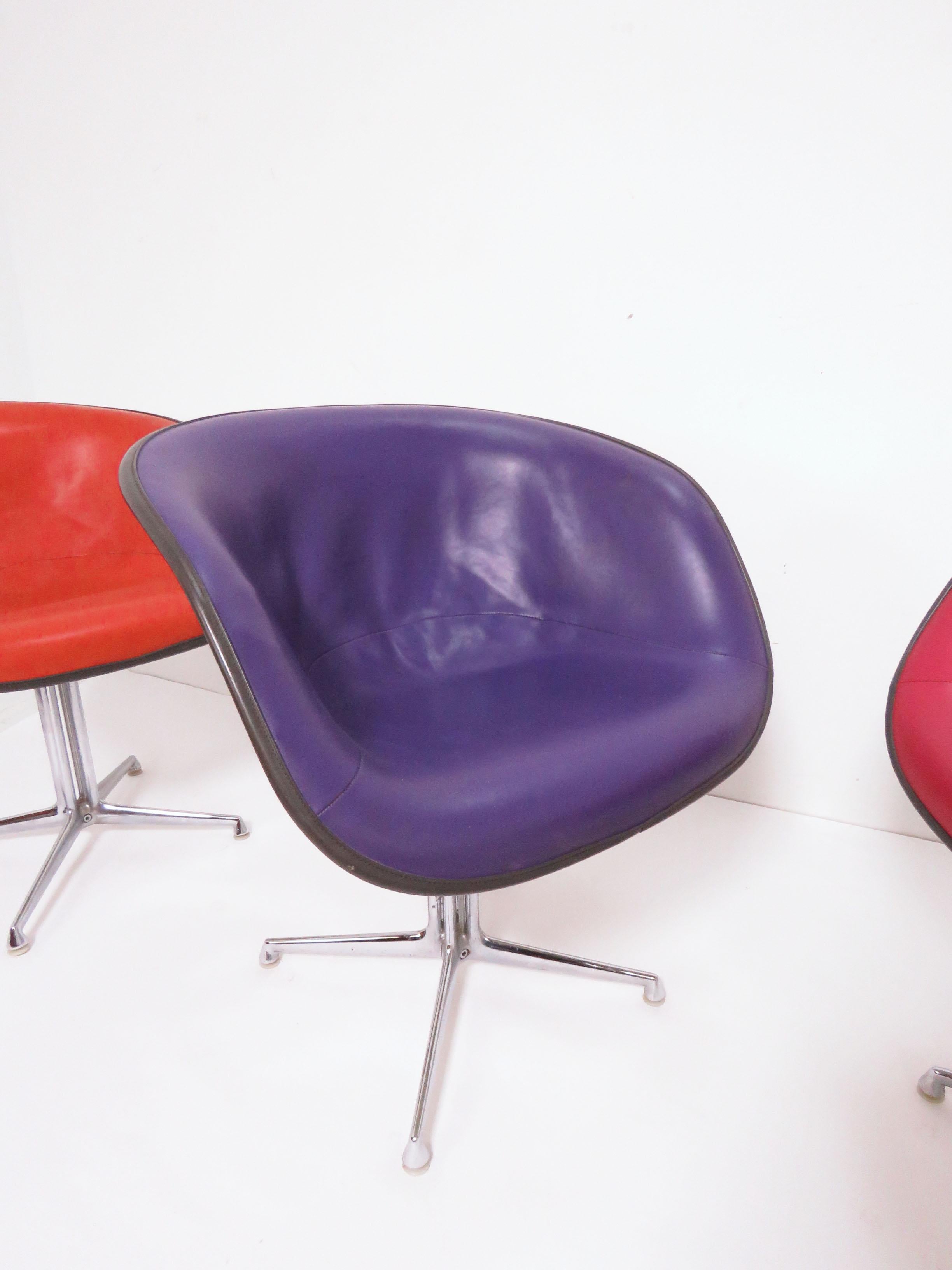 Mid-Century Modern Set of Four Eames for Herman Miller La Fonda Armchairs, circa 1960s