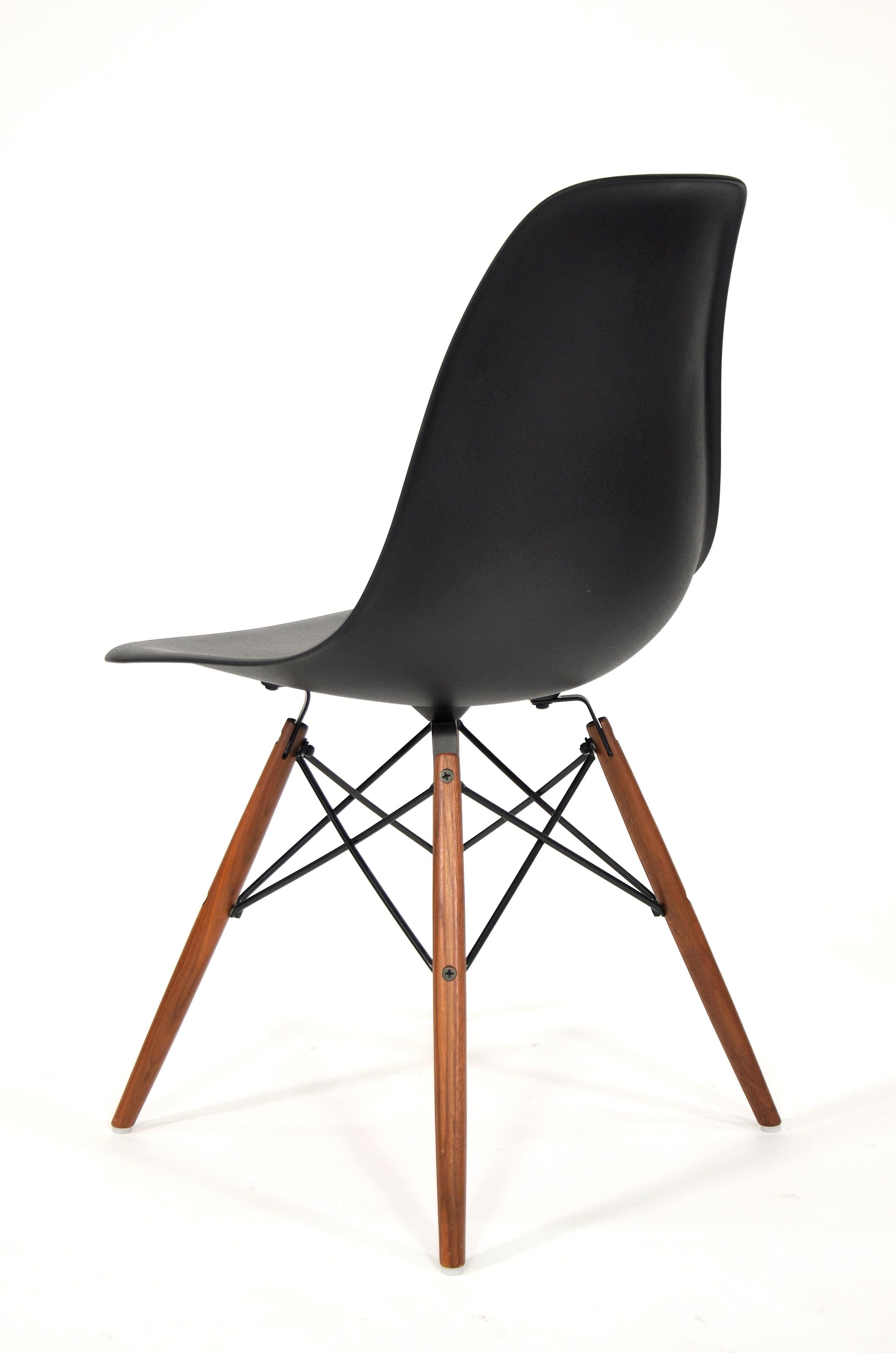 Four Eames Herman Miller Black DSW Dining Chairs 5