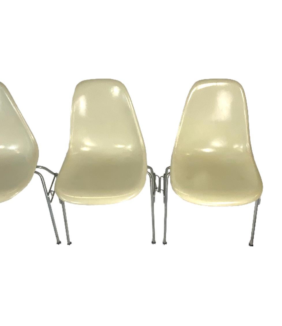 Set of Four Eames Stackable DSS Dining Chairs by Herman Miller 4
