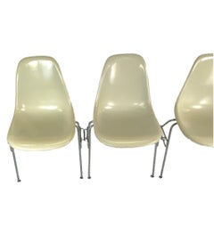 Set of Four Eames Stackable DSS Dining Chairs by Herman Miller