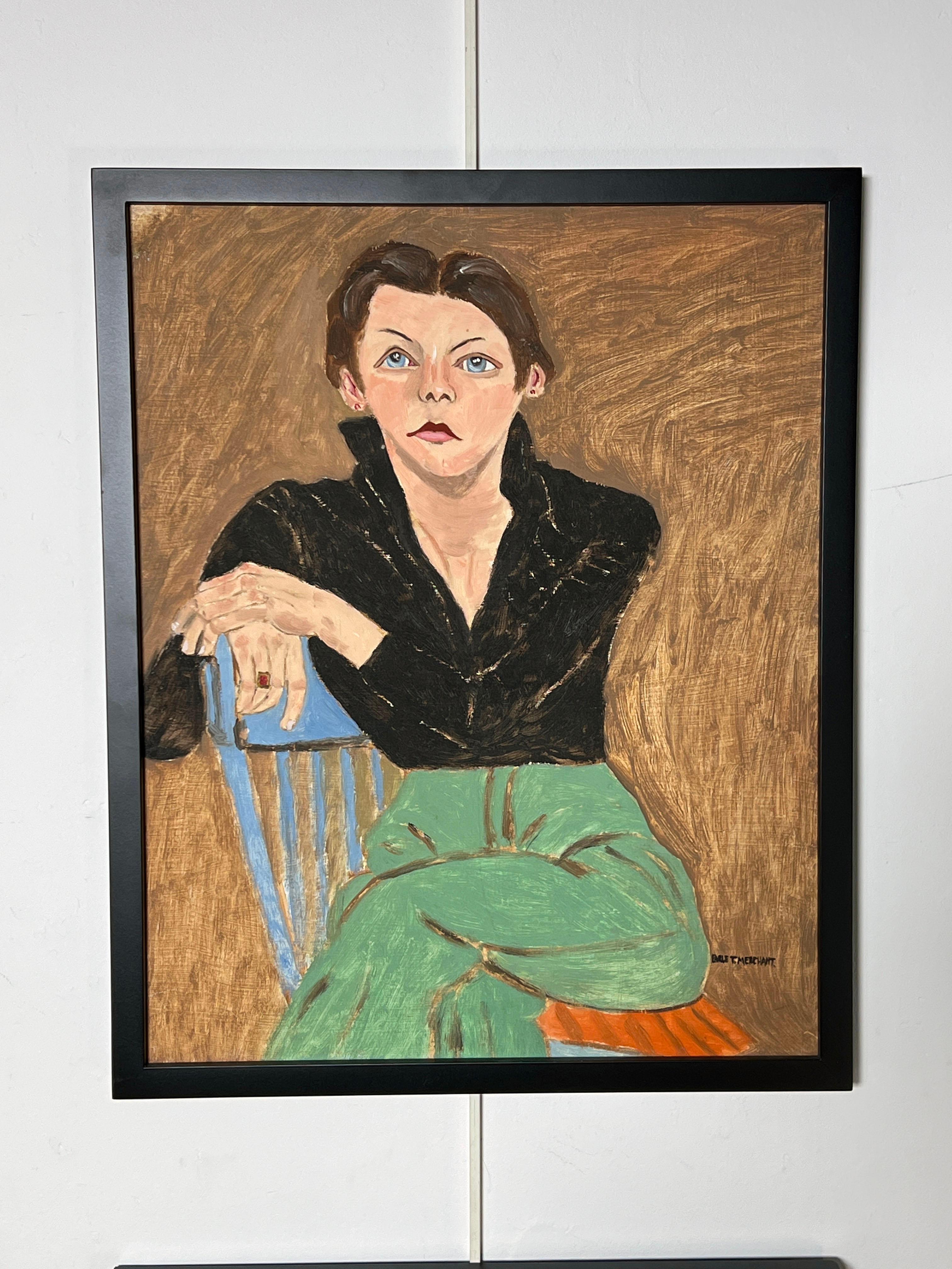 Americano Set di quattro ritratti d'arte popolare di Earle T. Merchant, Gloucester MA, ca. 1970s