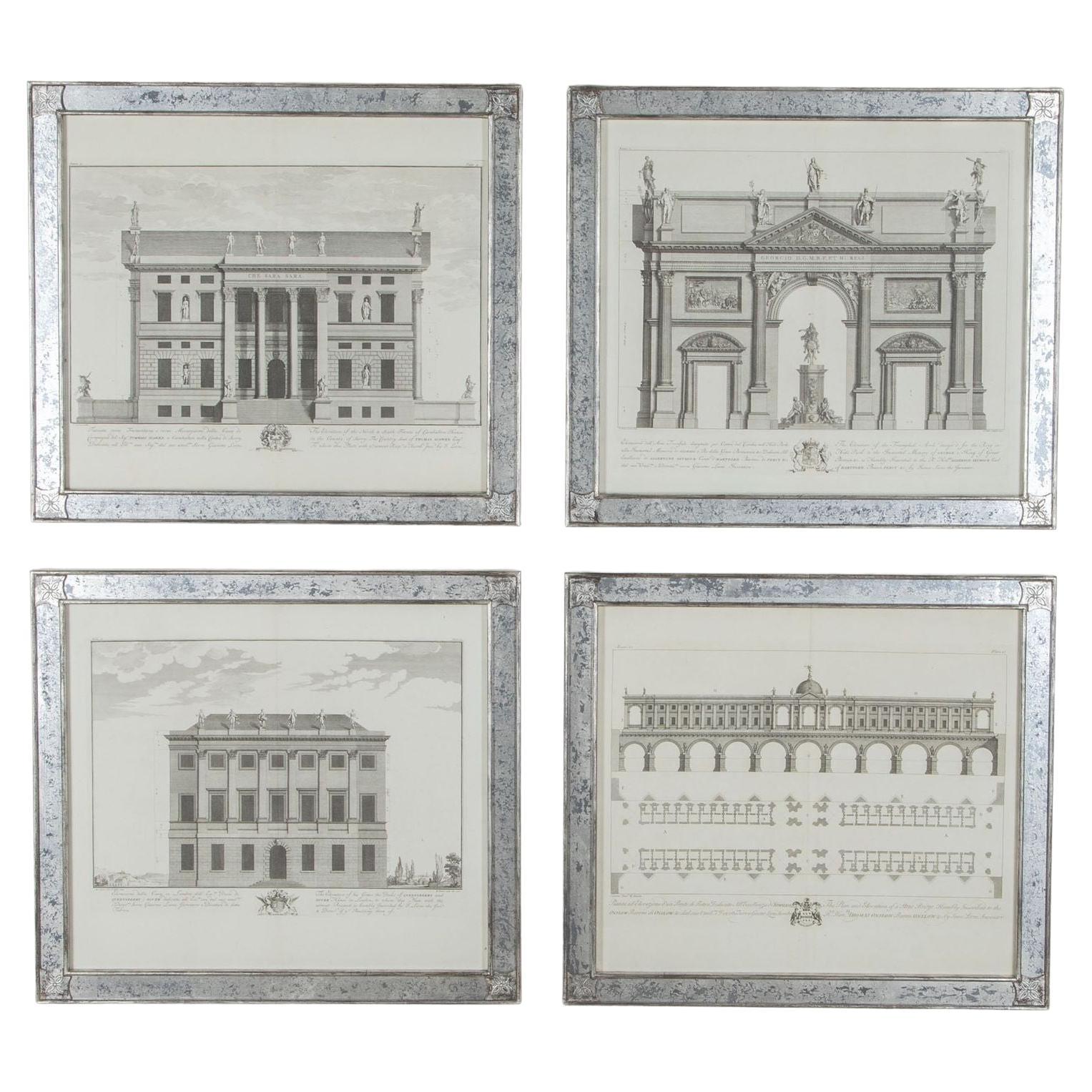 Set of Four Early 18th Century English Architectural Engravings For Sale