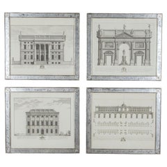 Antique Set of Four Early 18th Century English Architectural Engravings