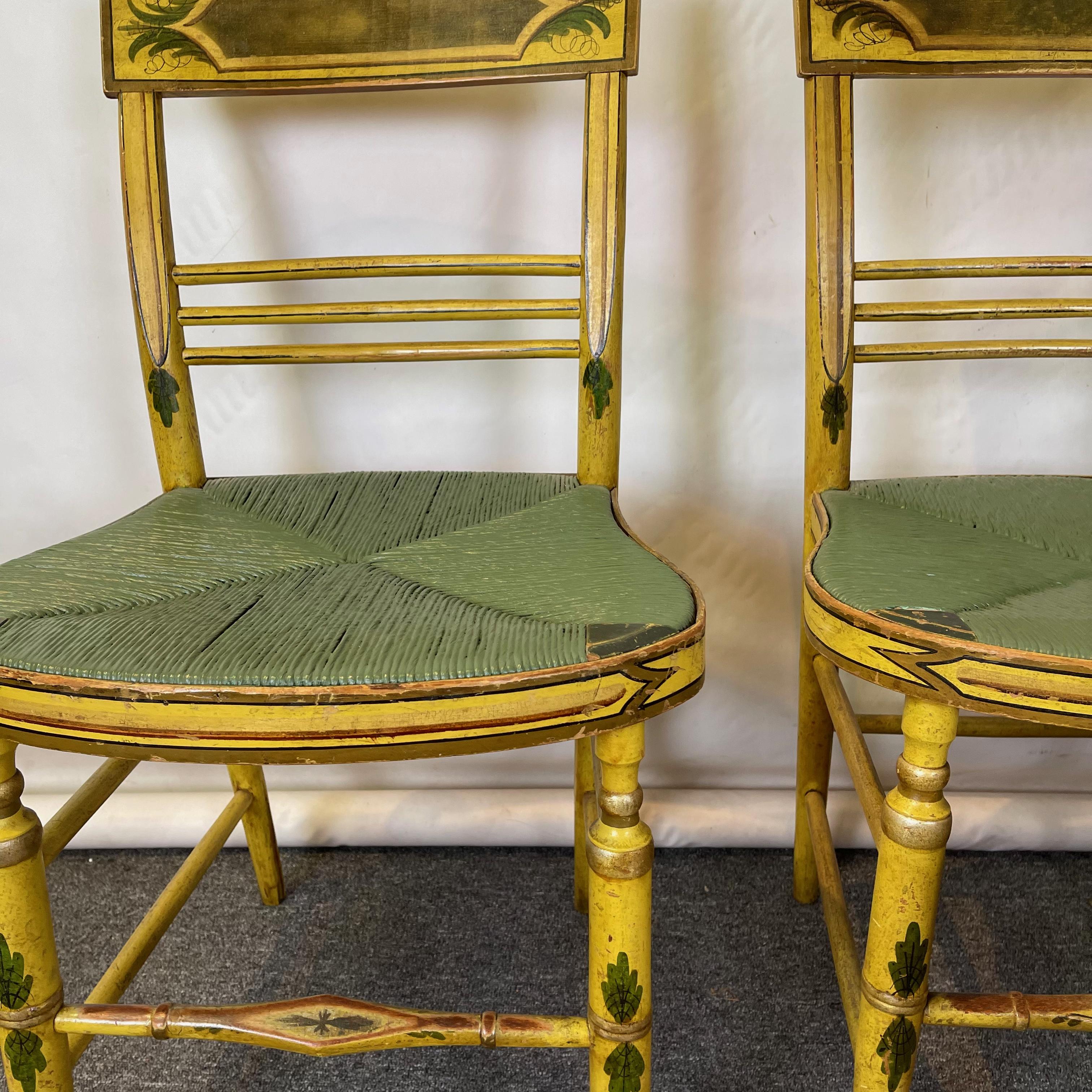 Set of Four Early 19th Century American Paint Decorated Fancy Chairs 3