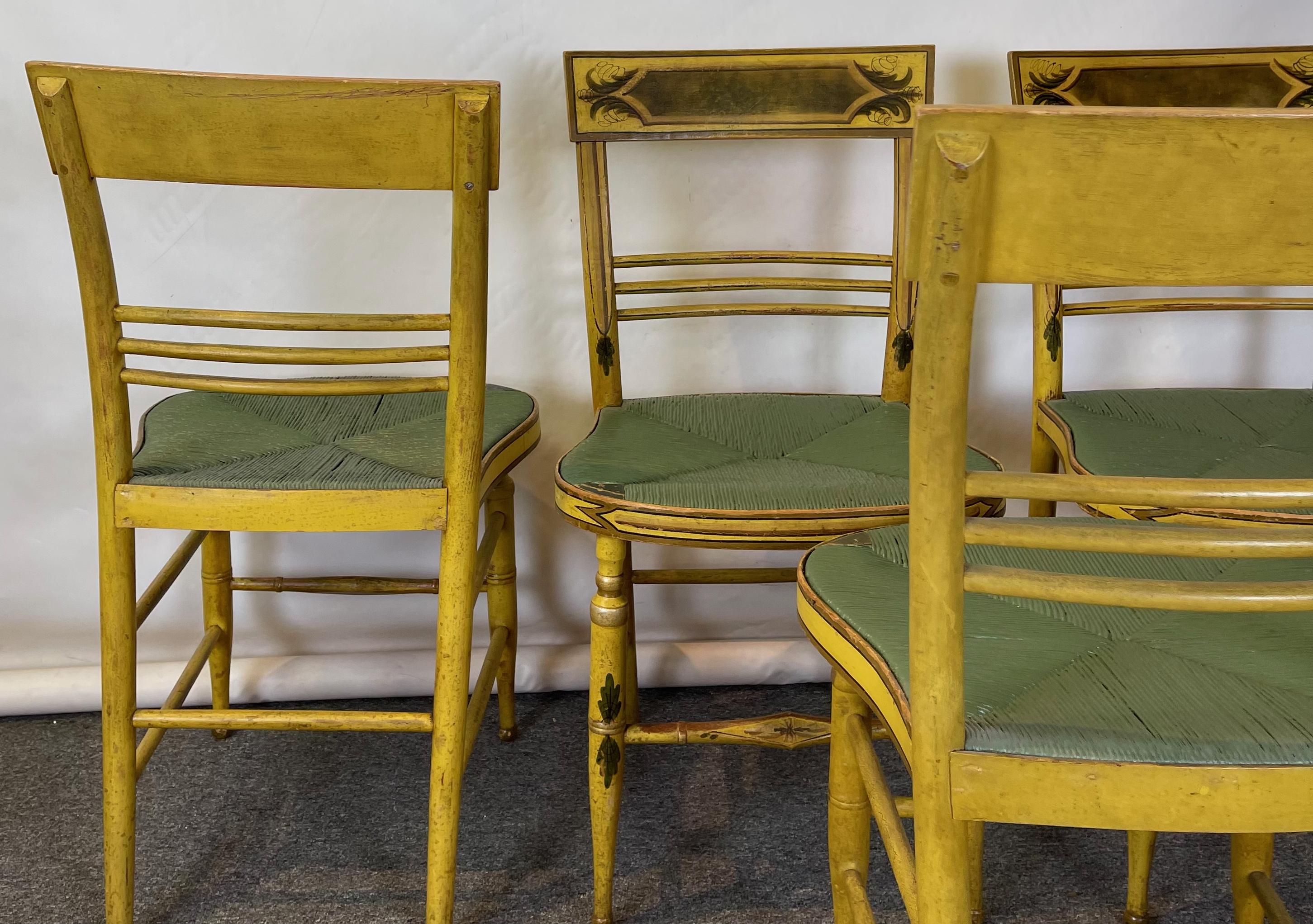 Set of Four Early 19th Century American Paint Decorated Fancy Chairs 5