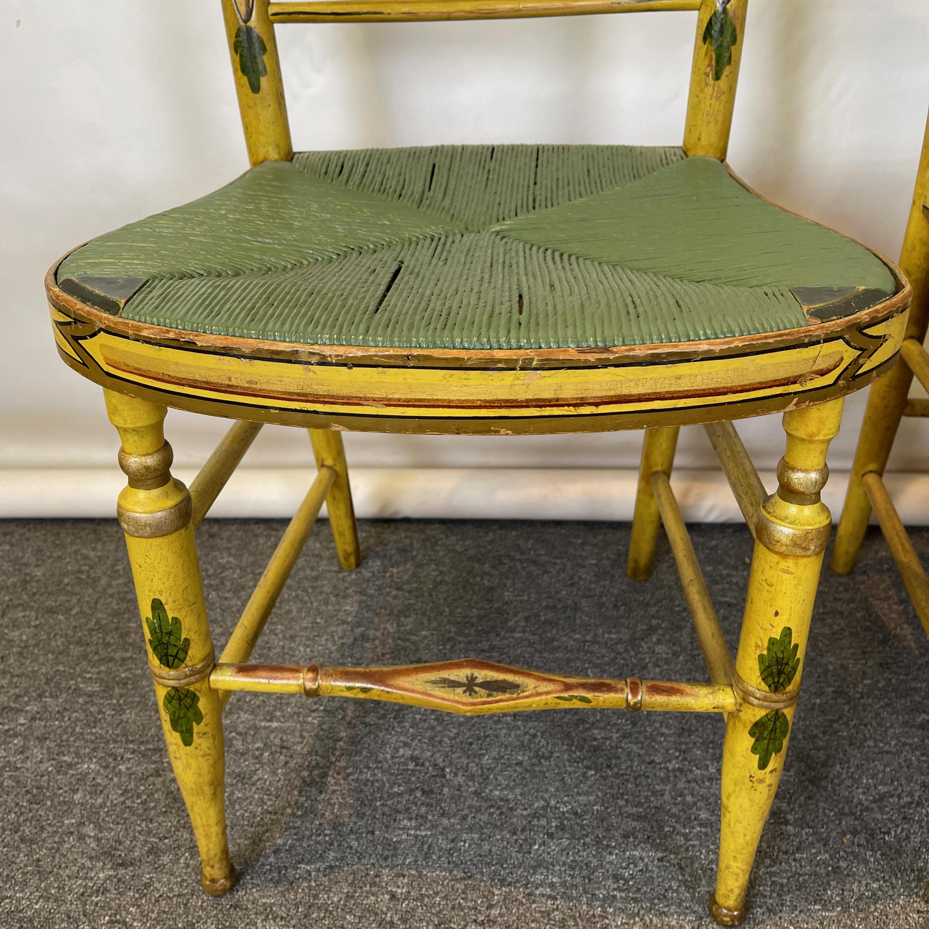 Set of Four Early 19th Century American Paint Decorated Fancy Chairs 2
