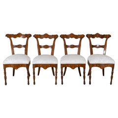 Set of Four Early 19th-Century Charles X Inlaid Chairs