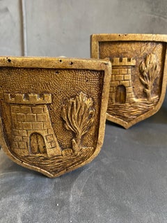 Set of four Early 19th Century Golden and Lacquered Wooden Curtain Holders