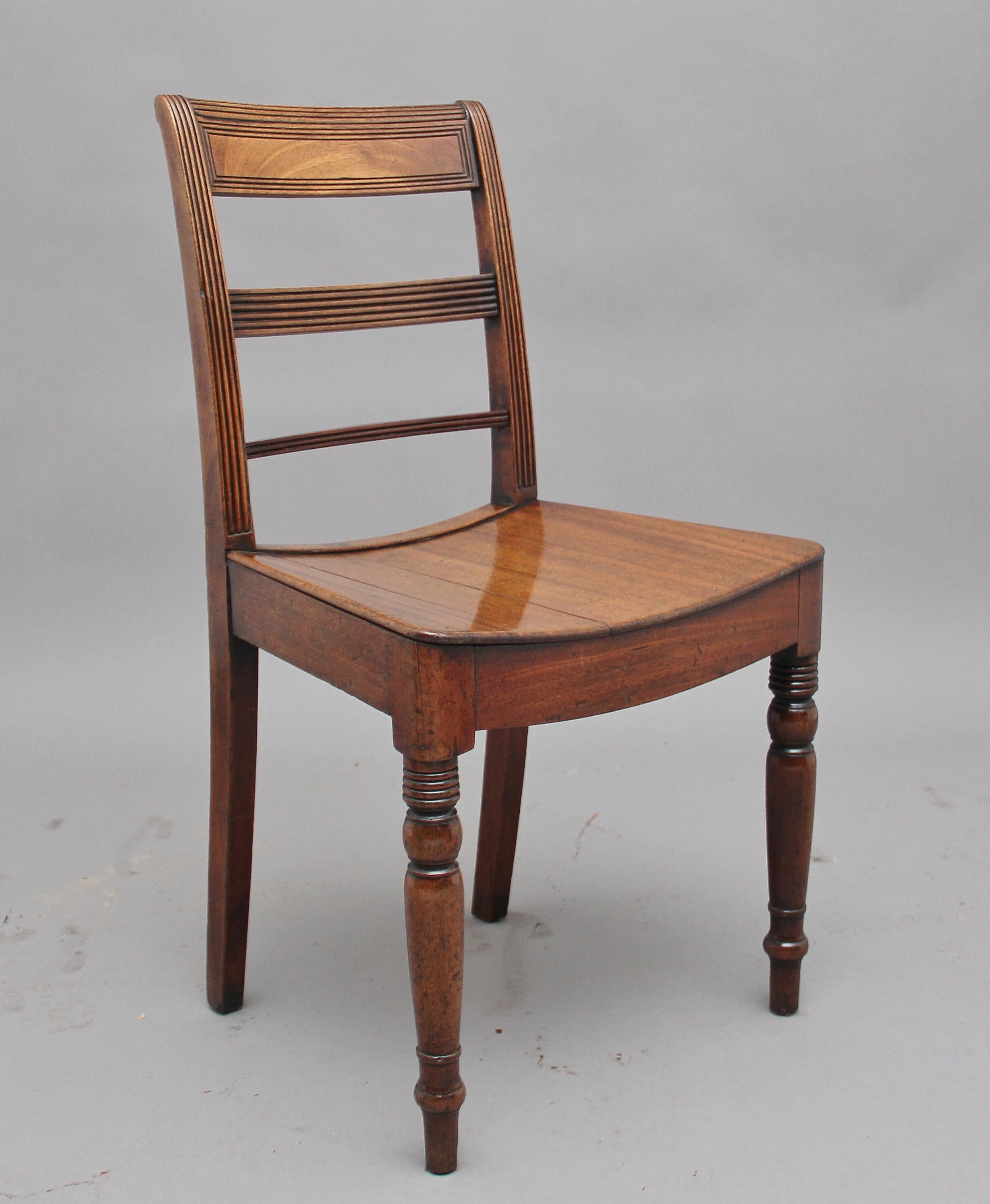 Regency Set of Four Early 19th Century Mahogany Side Chairs