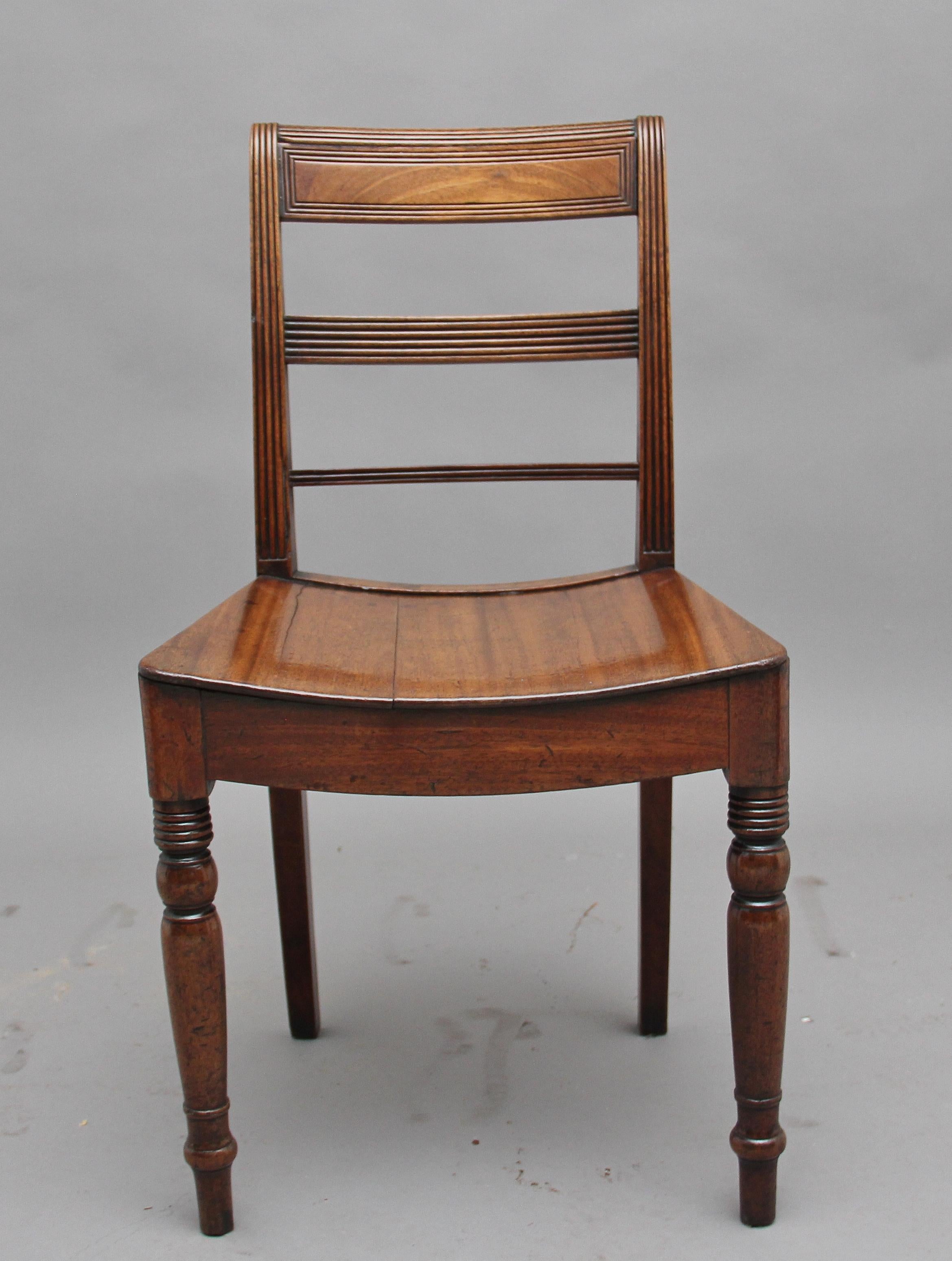 British Set of Four Early 19th Century Mahogany Side Chairs