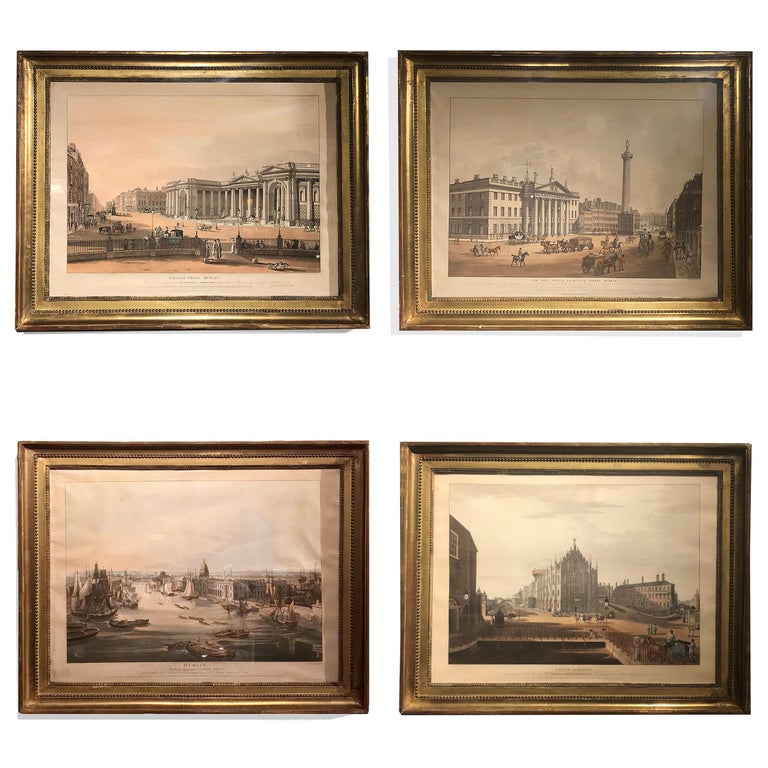 Set of Four Early 19th Century Prints "Views of Dublin" after T.S
