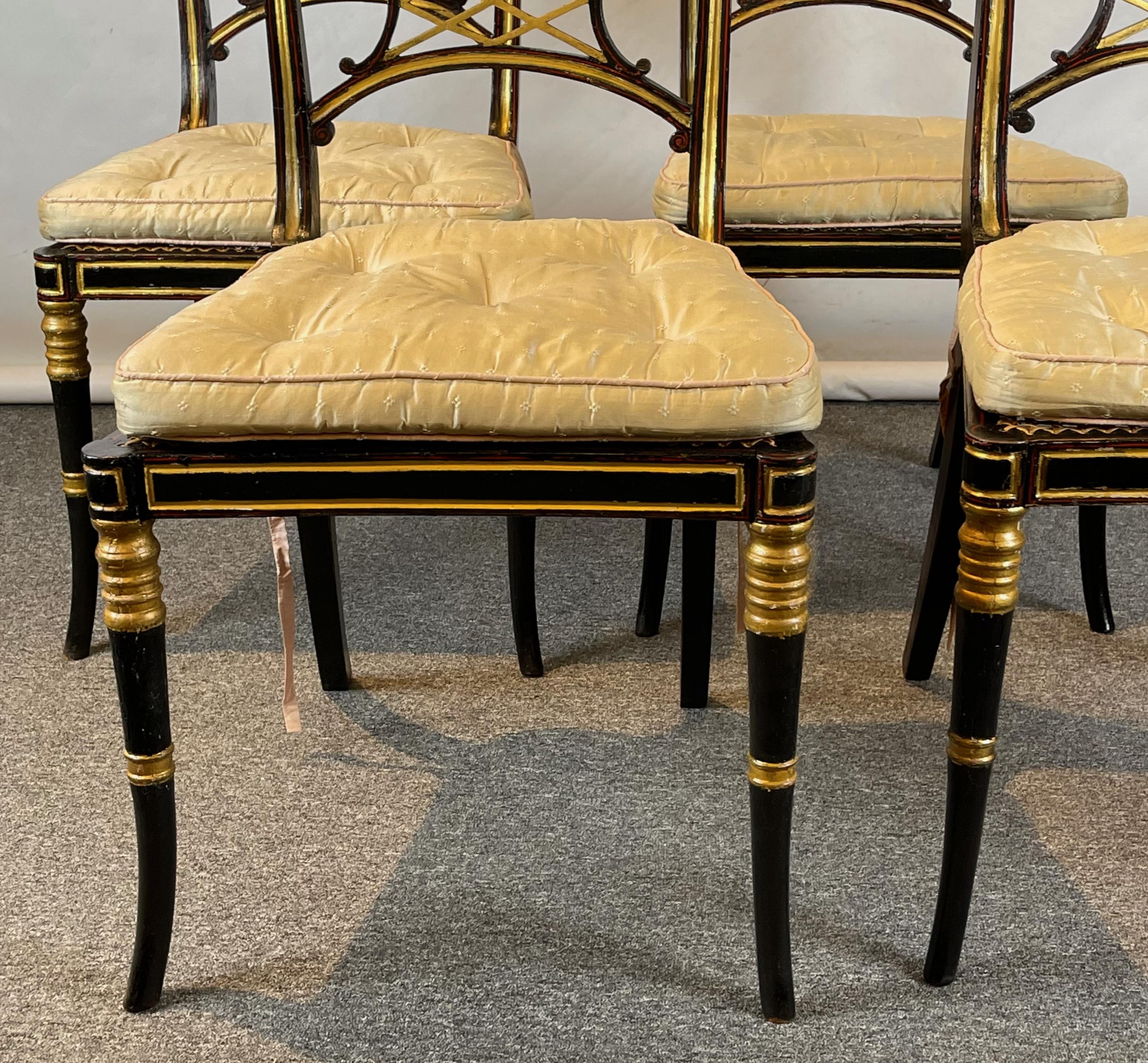 Mahogany Set of Four Early 19th Century Regency Dining Chairs