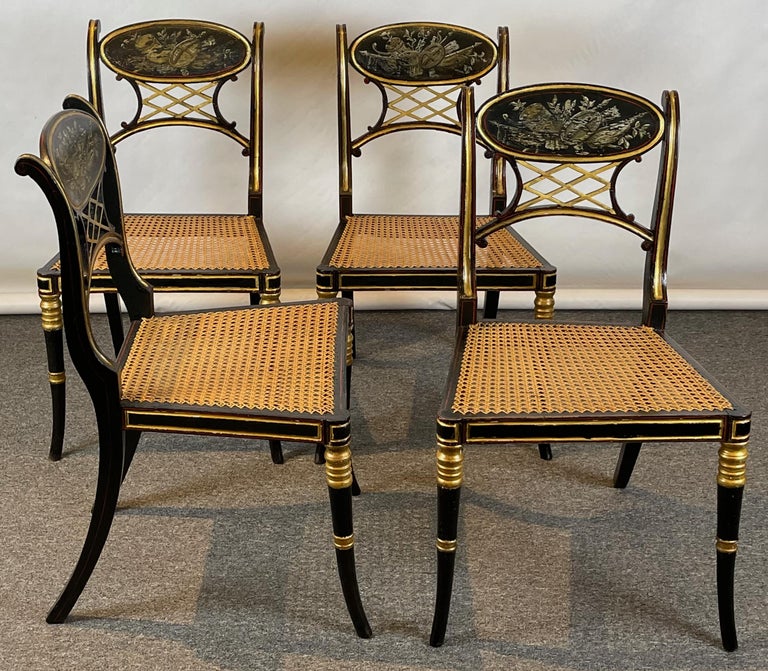 Set of Four Early 19th Century Regency Dining Chairs For Sale 2