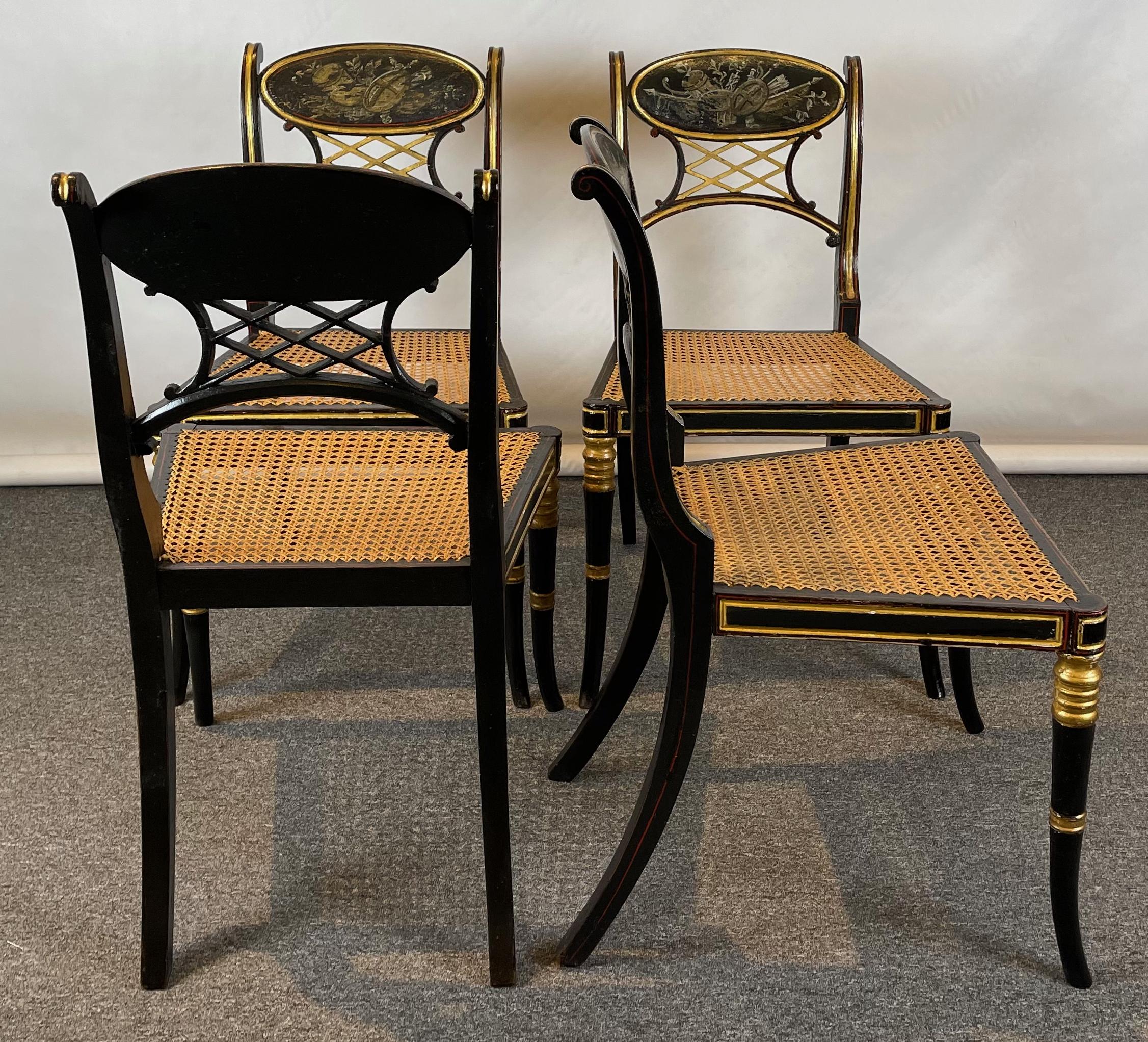 Set of Four Early 19th Century Regency Dining Chairs 3