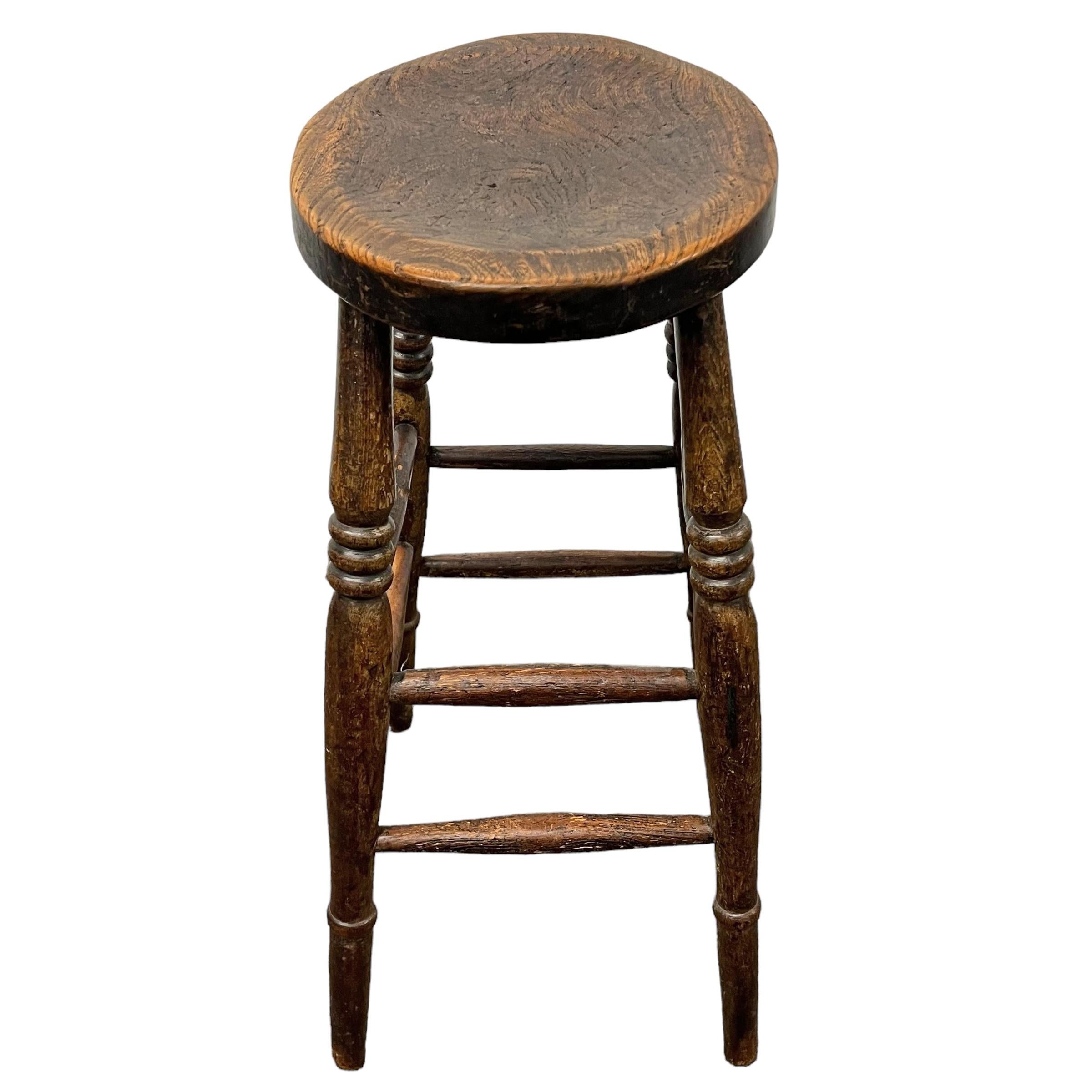 Set of Four Early 20th Century English Pub Stools For Sale 1