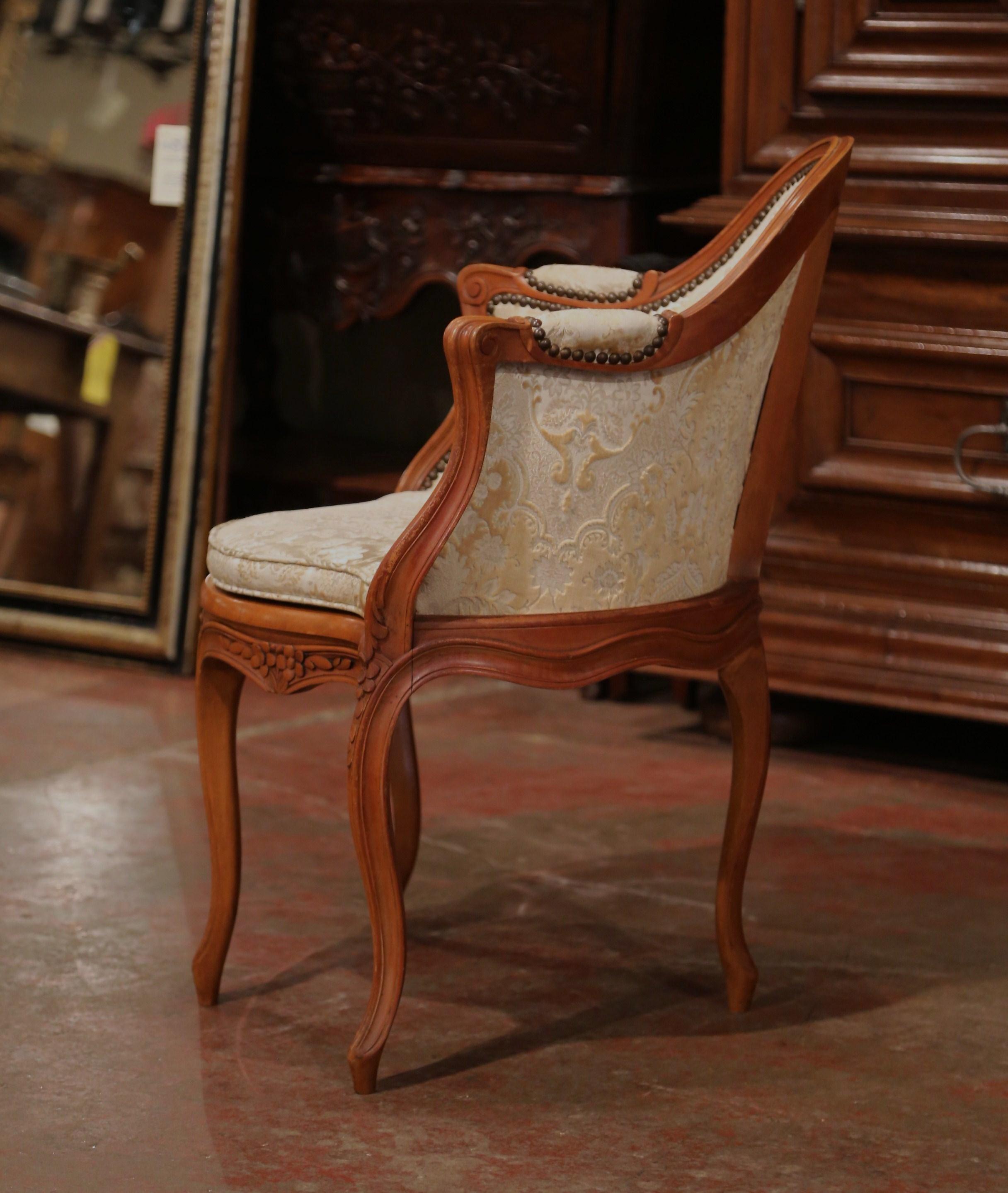 Set of Four Early 20th Century French Louis XV Carved Walnut Armchairs 3