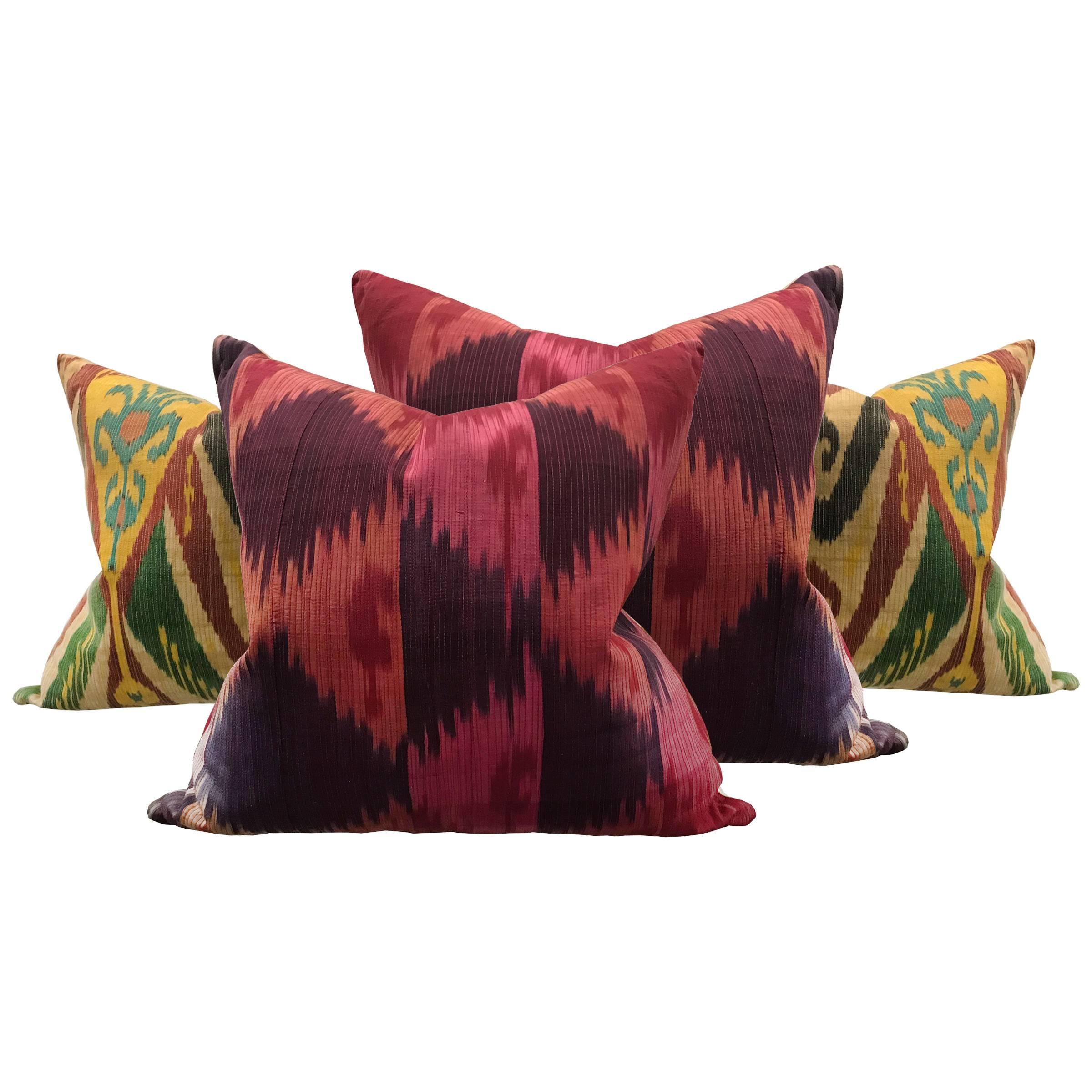 Set of Four Early 20th Century Indonesian Ikat Pillows
