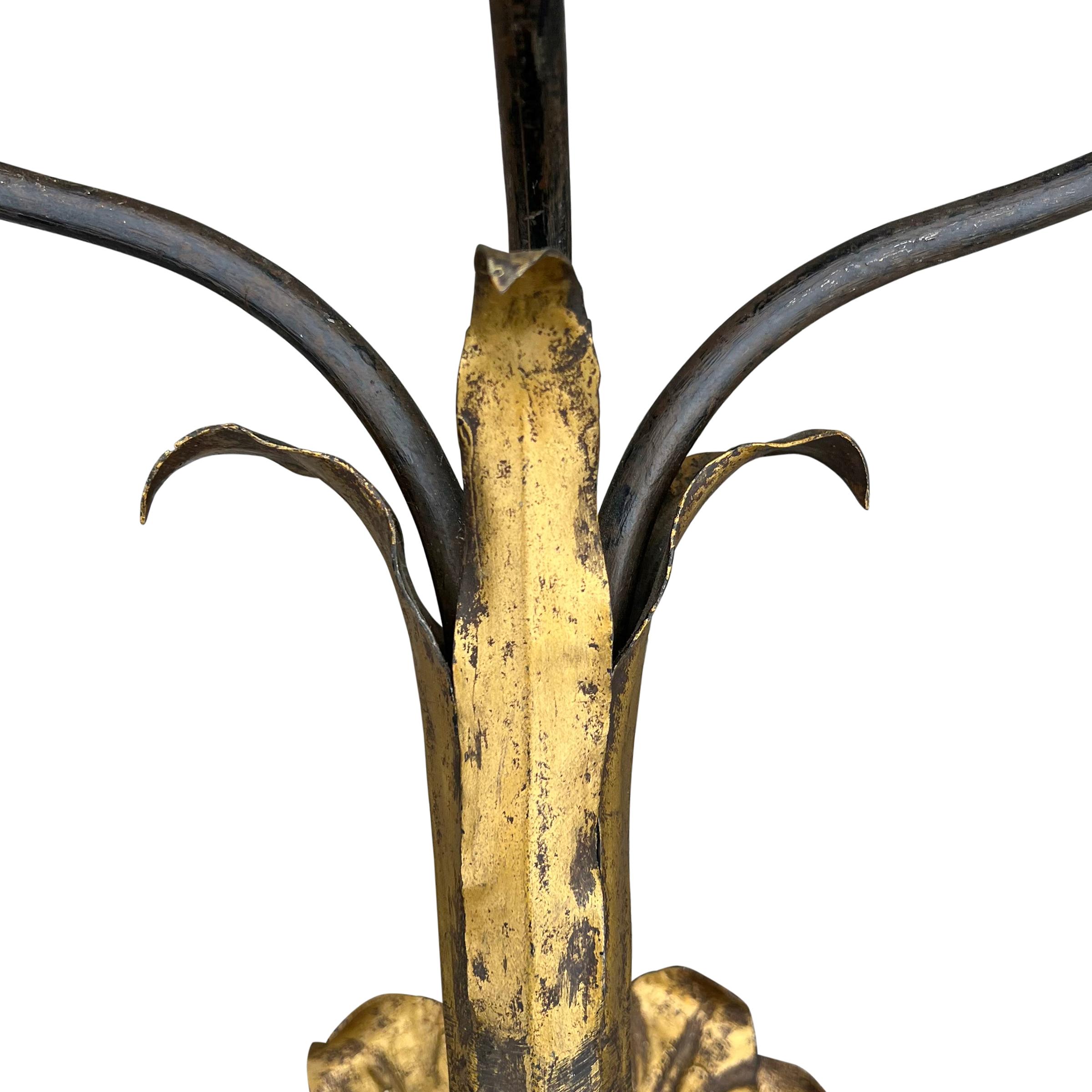 Set of Four Early 20th Century Italian Gilt Iron Candle Sconces For Sale 8