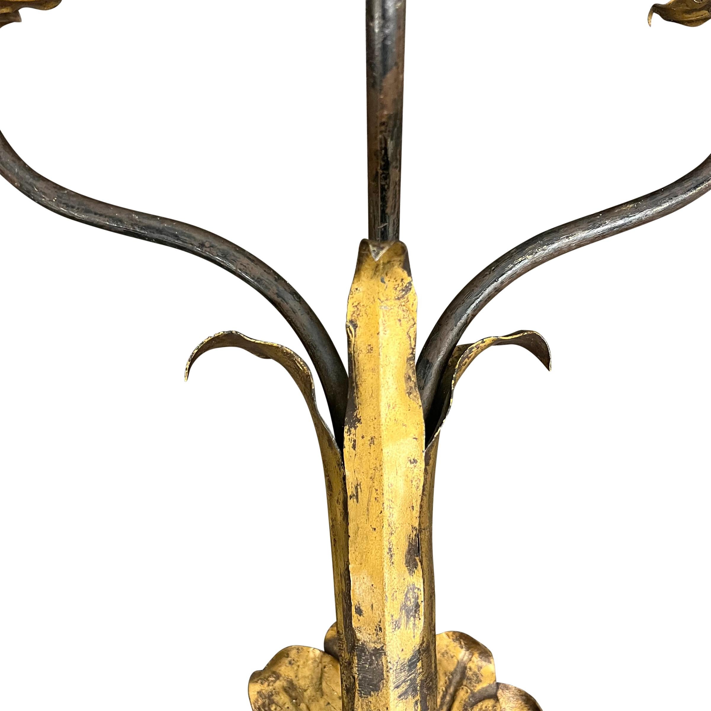 Set of Four Early 20th Century Italian Gilt Tole Sconces For Sale 2