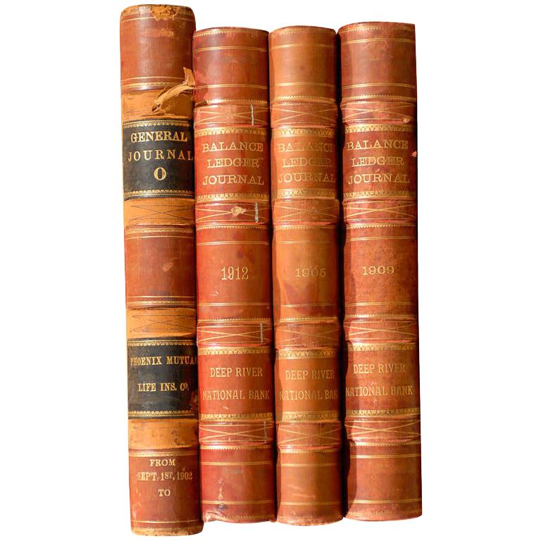 Set of Four Early 20th Century Ledgers, circa 1902-1912
