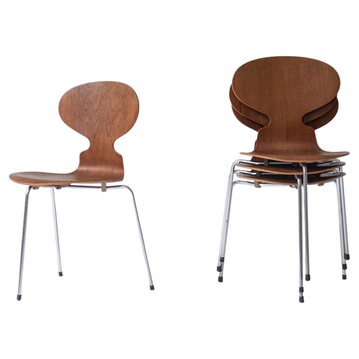 Set of four early ‘Ant’ chairs by Arne Jacobsen for Fritz Hansen, Denmark 1951