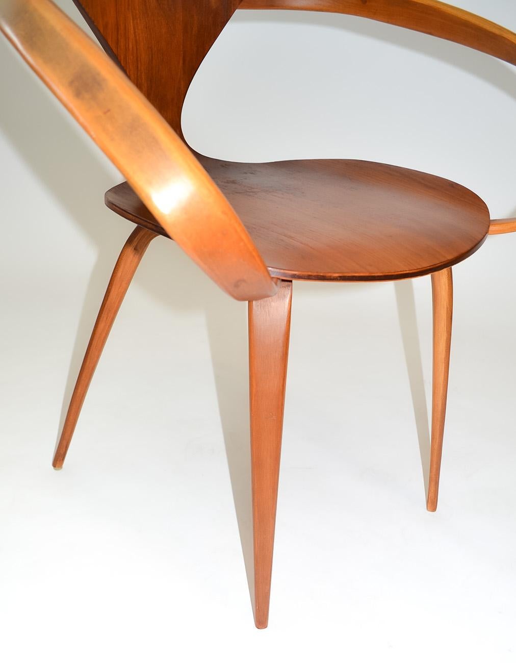 Set of Four Early Pretzel Chairs by Norman Cherner 'Bernardo' for Plycraft, USA For Sale 3