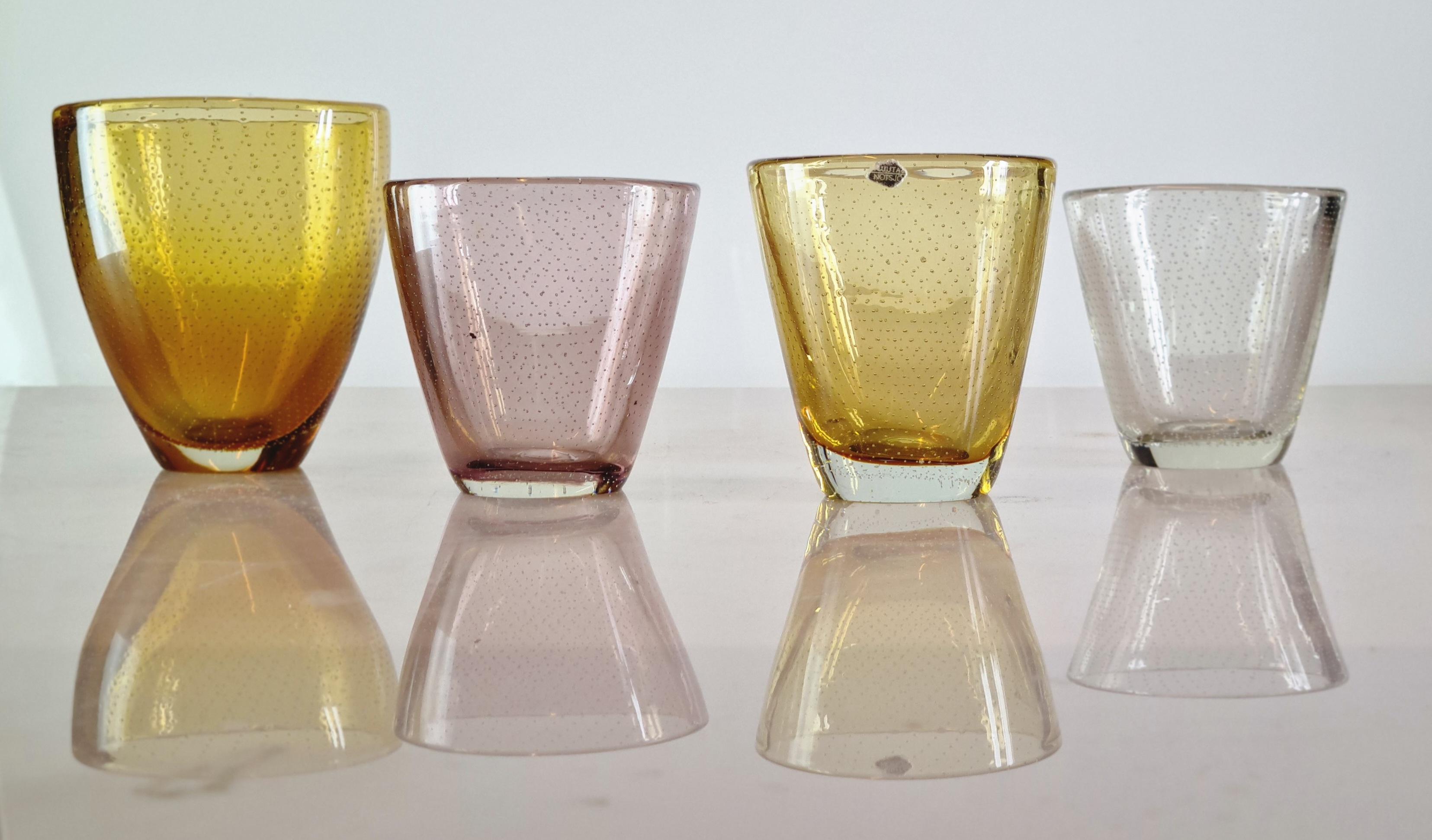 Set of Four Early Gunnel Nyman Vases for Nuutajärvi 7