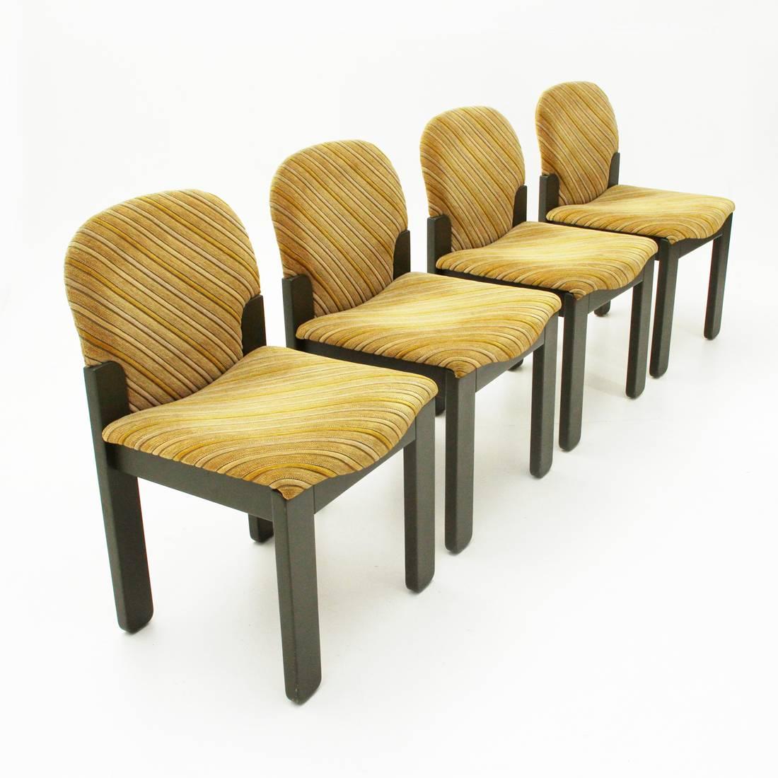 Mid-Century Modern Set of Four Easy Dining chairs by Ernesto Radaelli for Saporiti, 1980s