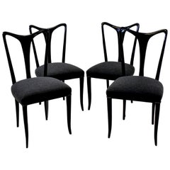 Set of Four Ebonized Ulrich Dining Chairs