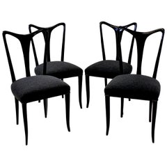 Set of Four Ebonized Ulrich Dining Chairs