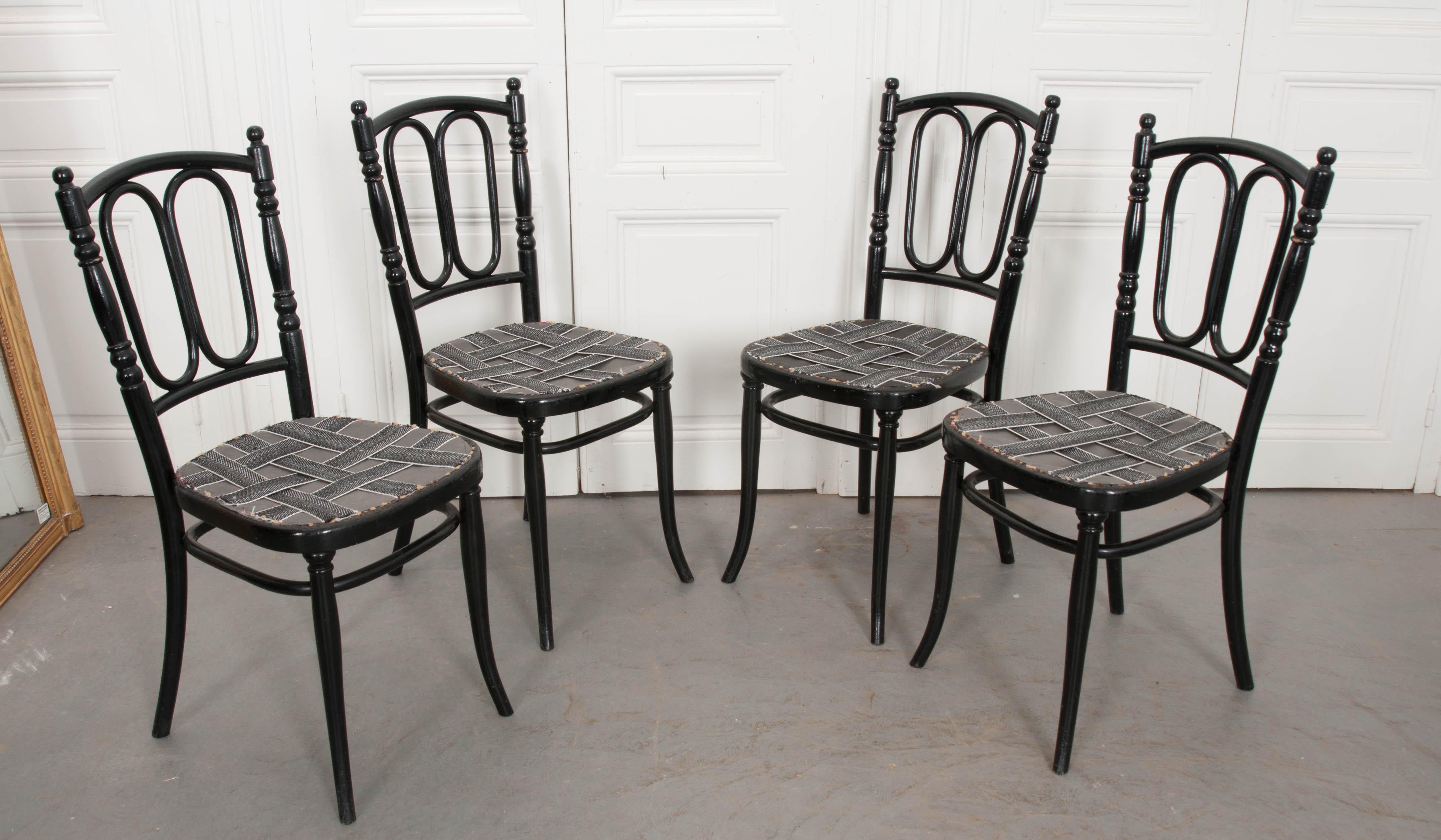 Set of Four Thonet Ebonized Bentwood Side Chairs 2