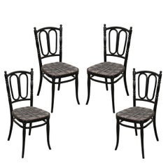 Set of Four Thonet Ebonized Bentwood Side Chairs