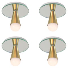 Set of Four Echo One Flush Mount in Brass, from Souda, Made to Order