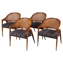 Set of Four Edward Wormley A-Frame Armchairs for Dunbar