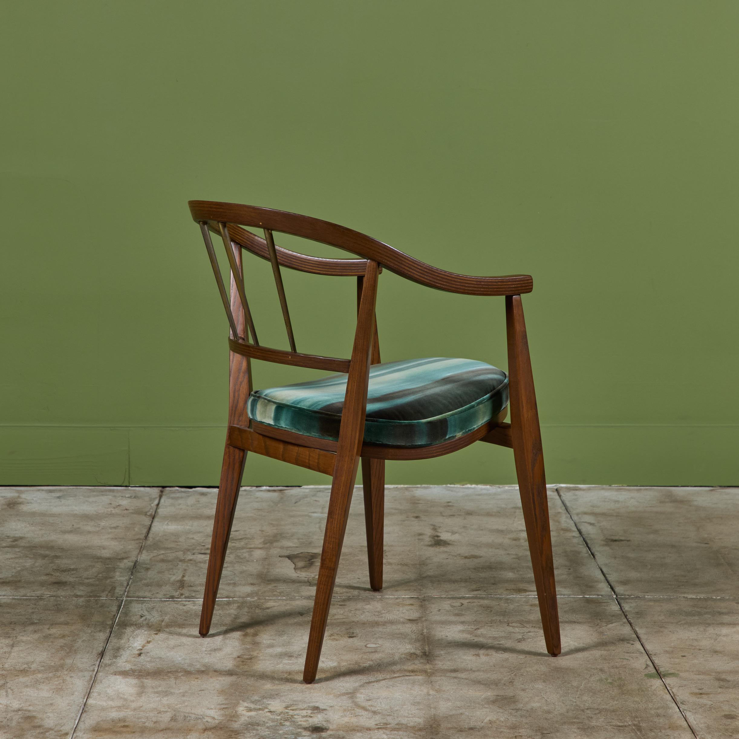 Tissu d'ameublement Ensemble de quatre chaises de salle à manger Edward Wormley pour Dunbar en vente