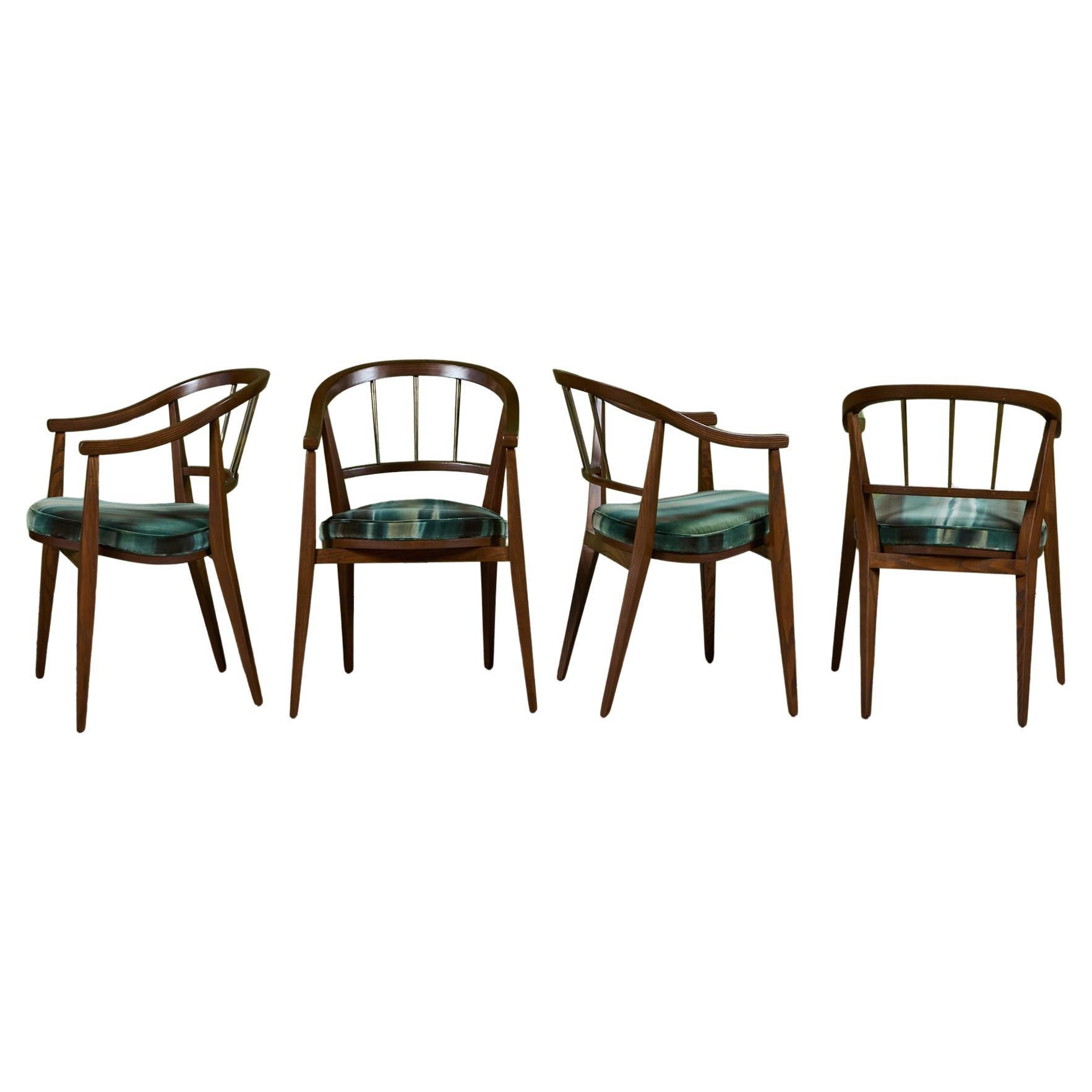 Juego de cuatro sillas de comedor Edward Wormley para Dunbar