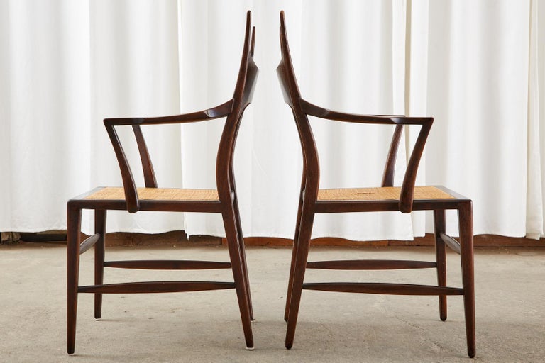 Set of Four Edward Wormley for Dunbar Horned Dining Chairs For Sale 3