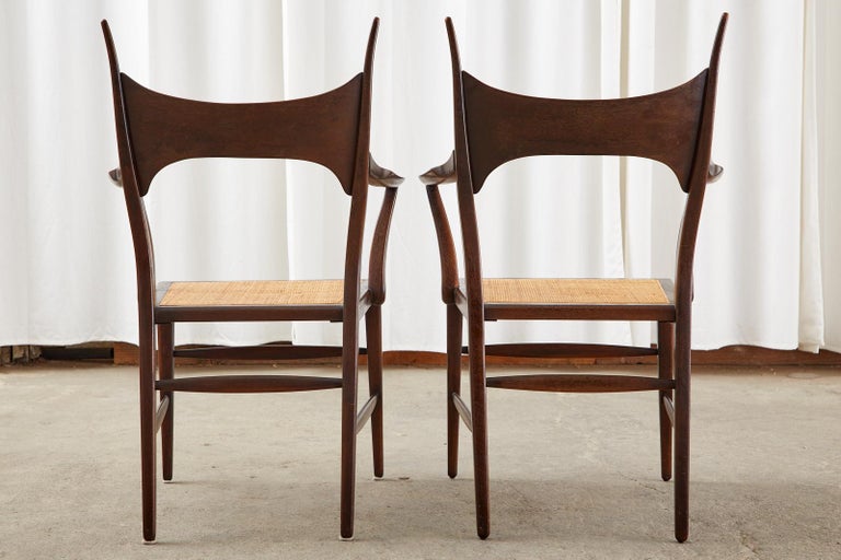 Set of Four Edward Wormley for Dunbar Horned Dining Chairs For Sale 4